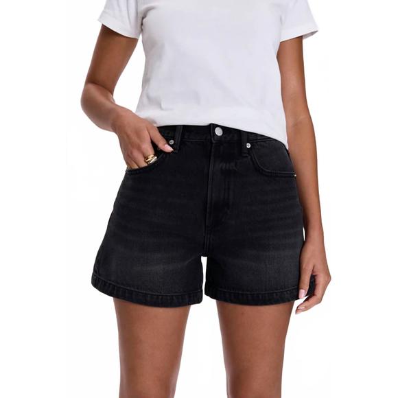 NEW PISTOLA saige rigid denim shorts in black